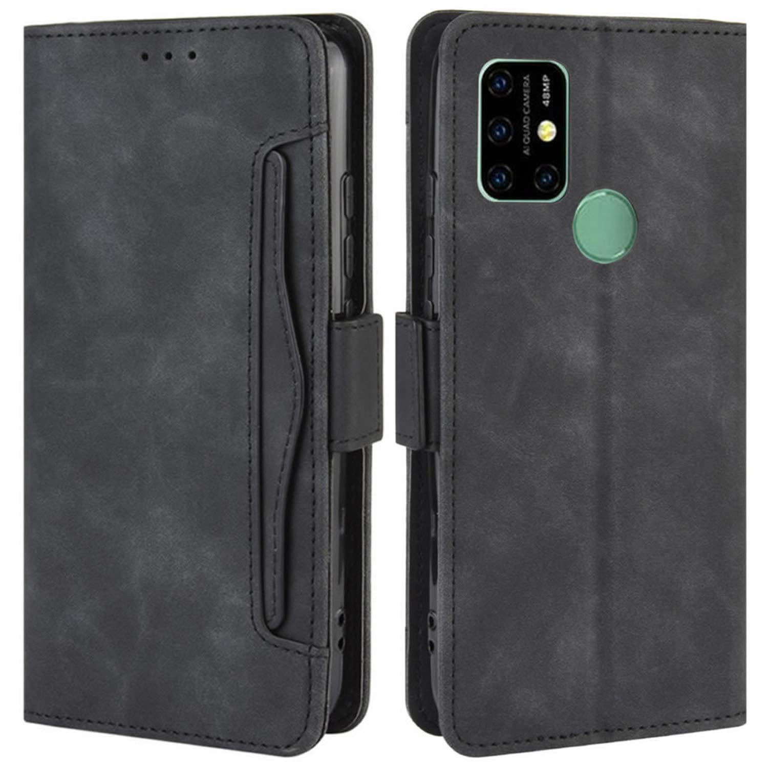 HualuBro Coque Pour UMIDIGI Power 3, Housse à Rabat En Premium PU Cuir Flip Cover Case Antichoc Portefeuille Etui Pour UMIDIGI Power 3 Coque, Noir