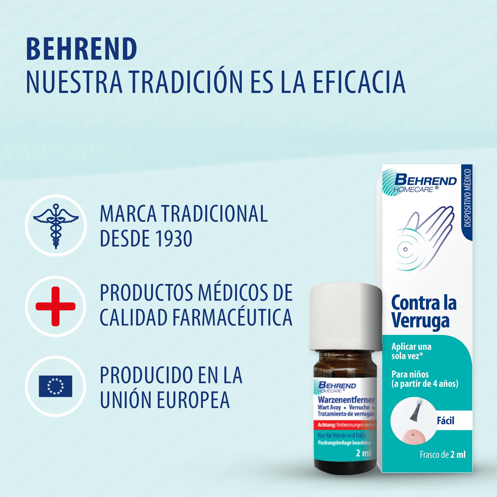 Behrend - Contra las verrugas en manos y pies - preciso, indoloro y seguro - apto para niños a partir de 4 años - Eficacia clínicamente probada (2 ml)
