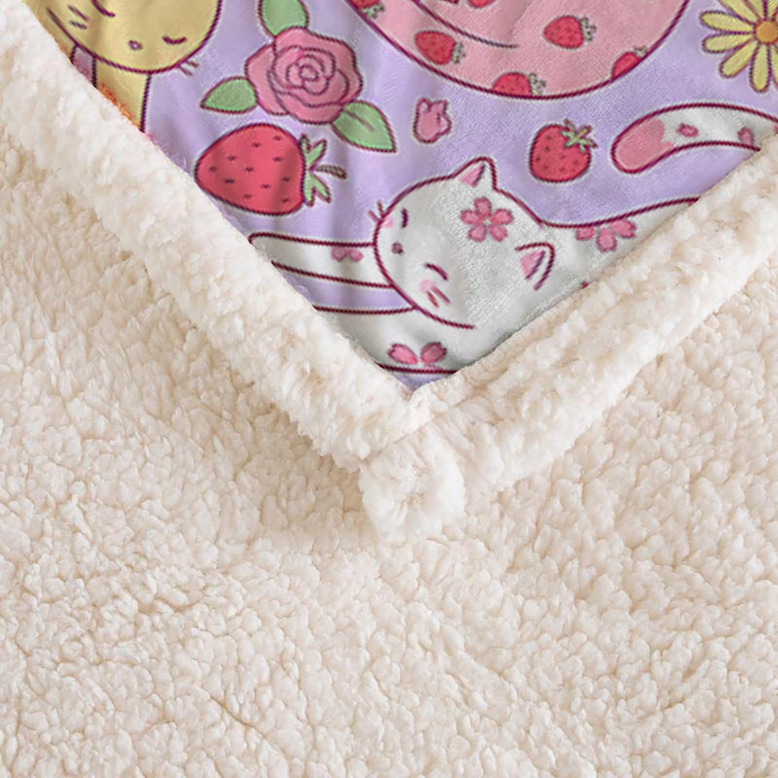Amazon.com: AILONEN Cherry Cat Throw Blanket 47x31, Fleece Sherpa