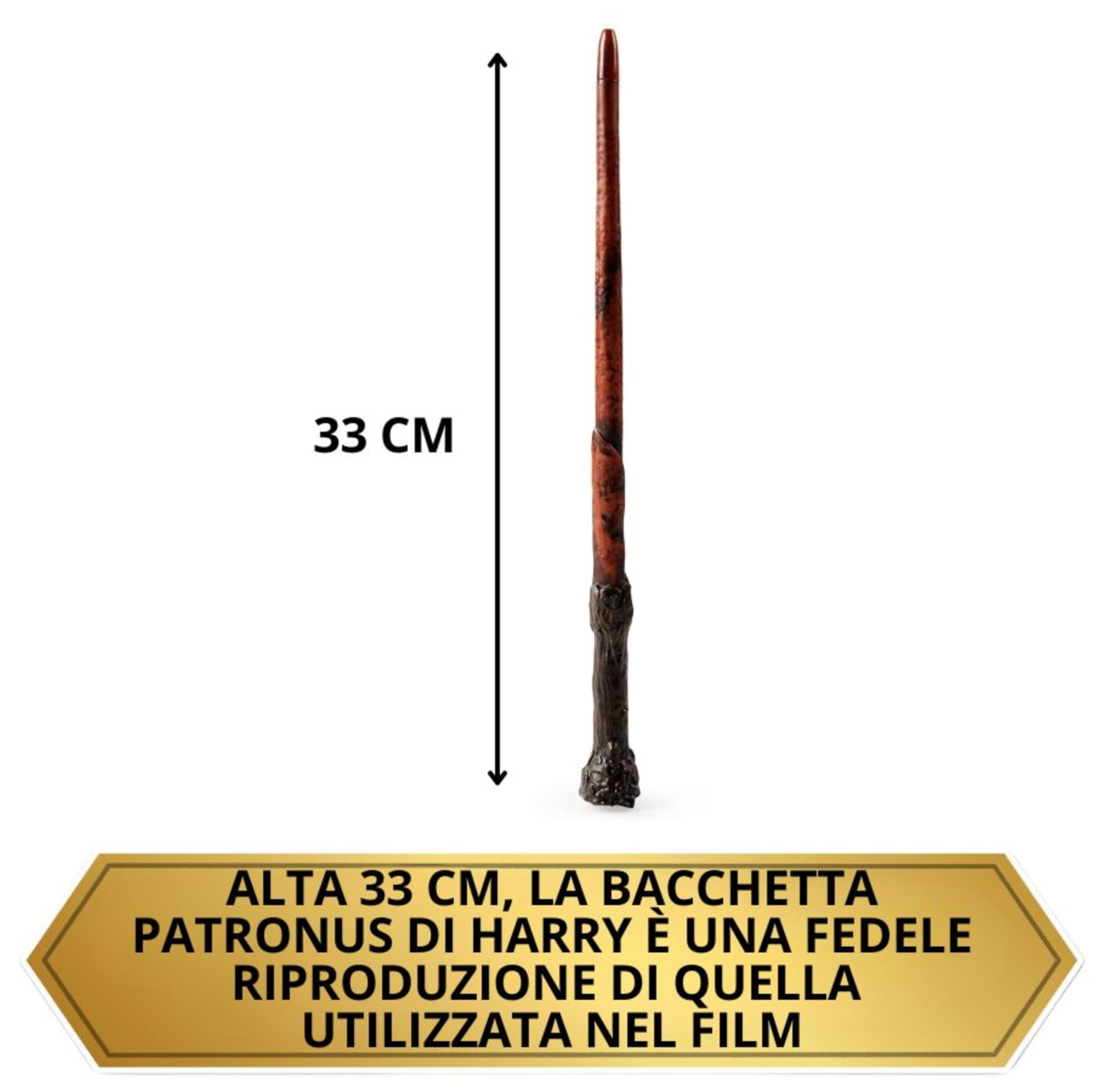 Wizarding World | Bacchetta Magica Interattiva Proiezione Patronus di Harry Potter da 33cm | Collezione Harry Potter | Giocattoli per bambini dai 6 anni in su