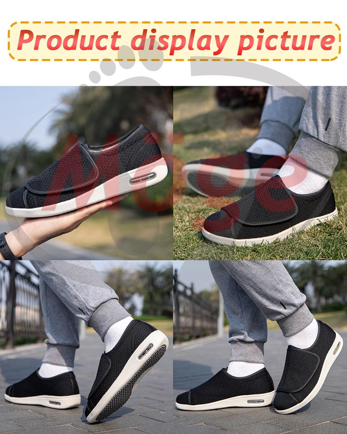 Scarpe Diabetici Uomo Estive Scarpe Ortopediche Donna Scarpe per Diabetici Donna Uomo Hook & Loop Senza Cuciture Scarpe Pianta Larga Extra Profonde Hallux Piedi Gonfi