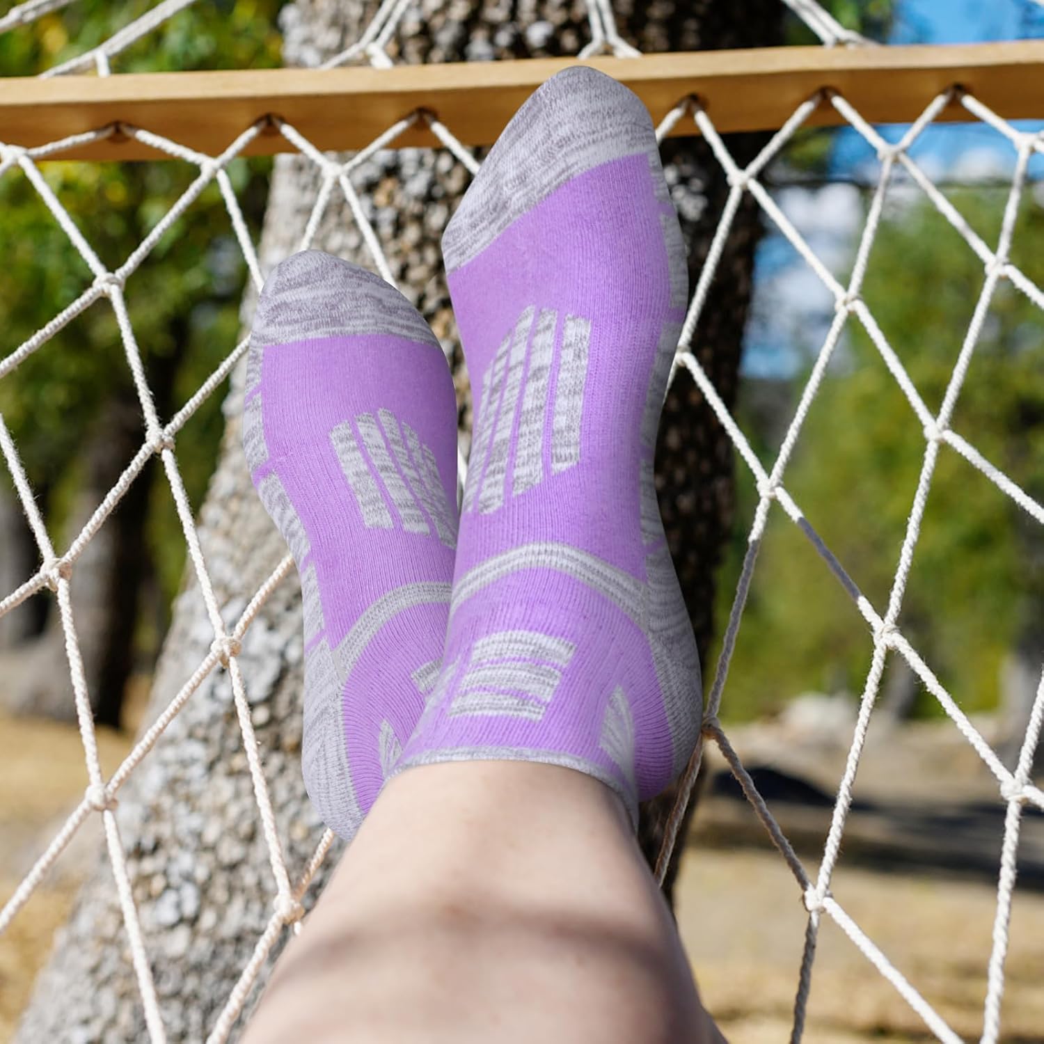 YUEDGE Womens Cushioned Hiking Socks Moisture Wicking Casual Athletic Crew Socks Breathable Cotton Work Boot Socks For Women - Image 5