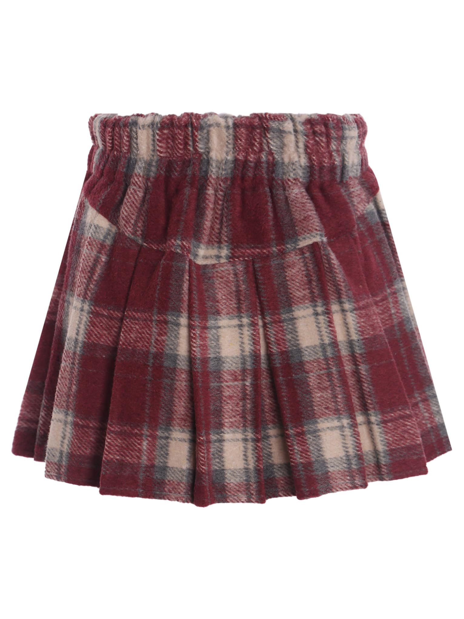 Jan Jean Kids Girls Tartan Pleated Skirt School Uniform Mini Skirt with Shorts Elastic Waist Autumn Skirt Birthday Party Red 2-3 Years