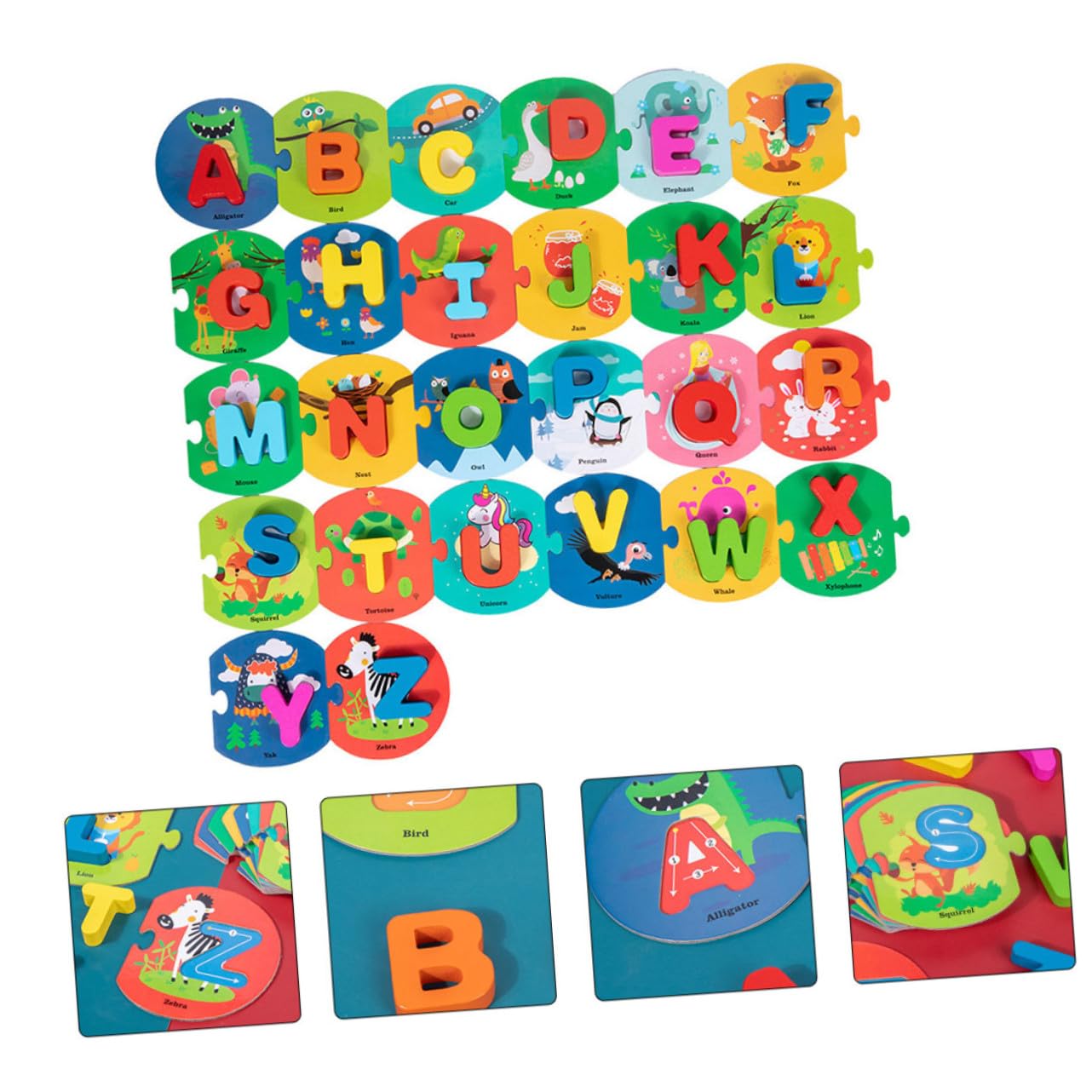 Juguete Educativo de Madera para Letras Coloridas para Aprender Abecedario y Reconocimiento de Palabras Desarrollo Lógico y Vocabulario Infantil