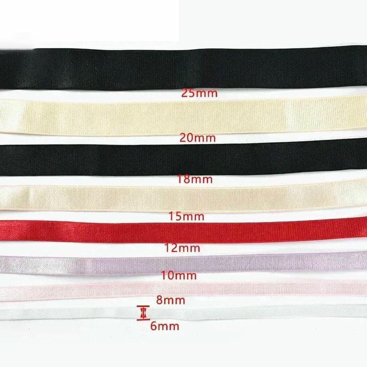 Elastyczna taśma nylonowa, Nylon Elastic Bands For Sewing Bra Strap Multicolor 6-25mm 10/20M(Red 20mm,20Meters)