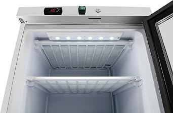 KoolMore 24 in. Commercial Manual Defrost Countertop Display Freezer in White with Stainless Steel and Glass Door, 4.6 Cu. ft. (KM-MDF46GD)
