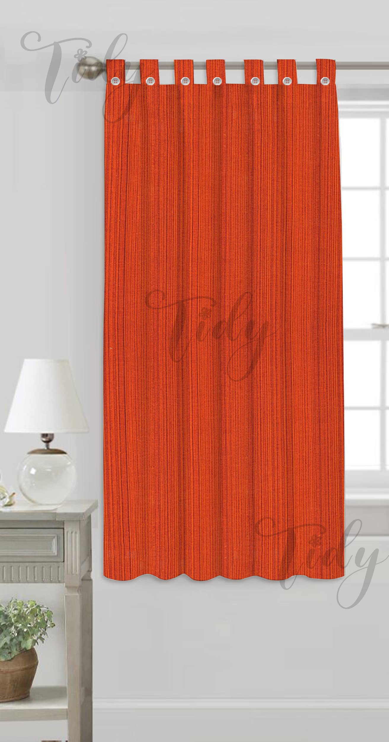 Tidy Cotton Room Darkening Striped Pattern Loop Curtain, Set of 1 (Color: Red, Size: 7 Feet Length x 4 Feet Width) (B0B9LK2D5Z) Amazon Price History, Amazon Price Tracker