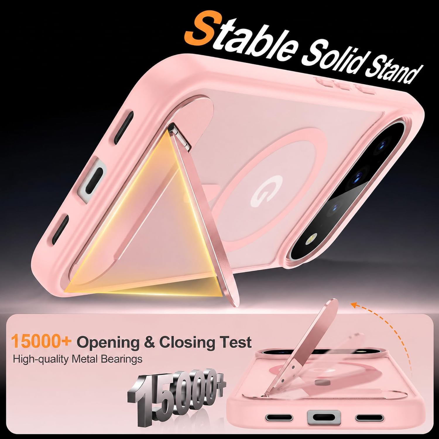 for Google Pixel 11 Pro XL Case, Built-in Stand, Pink thumbnail