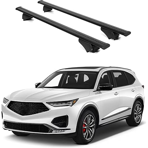 ERKUL Roof Rack Cross Bars for Acura MDX 2022-2026 | Aluminum Crossbars with Anti Theft Lock for Rooftop | Compatible with Flush Rails - Black