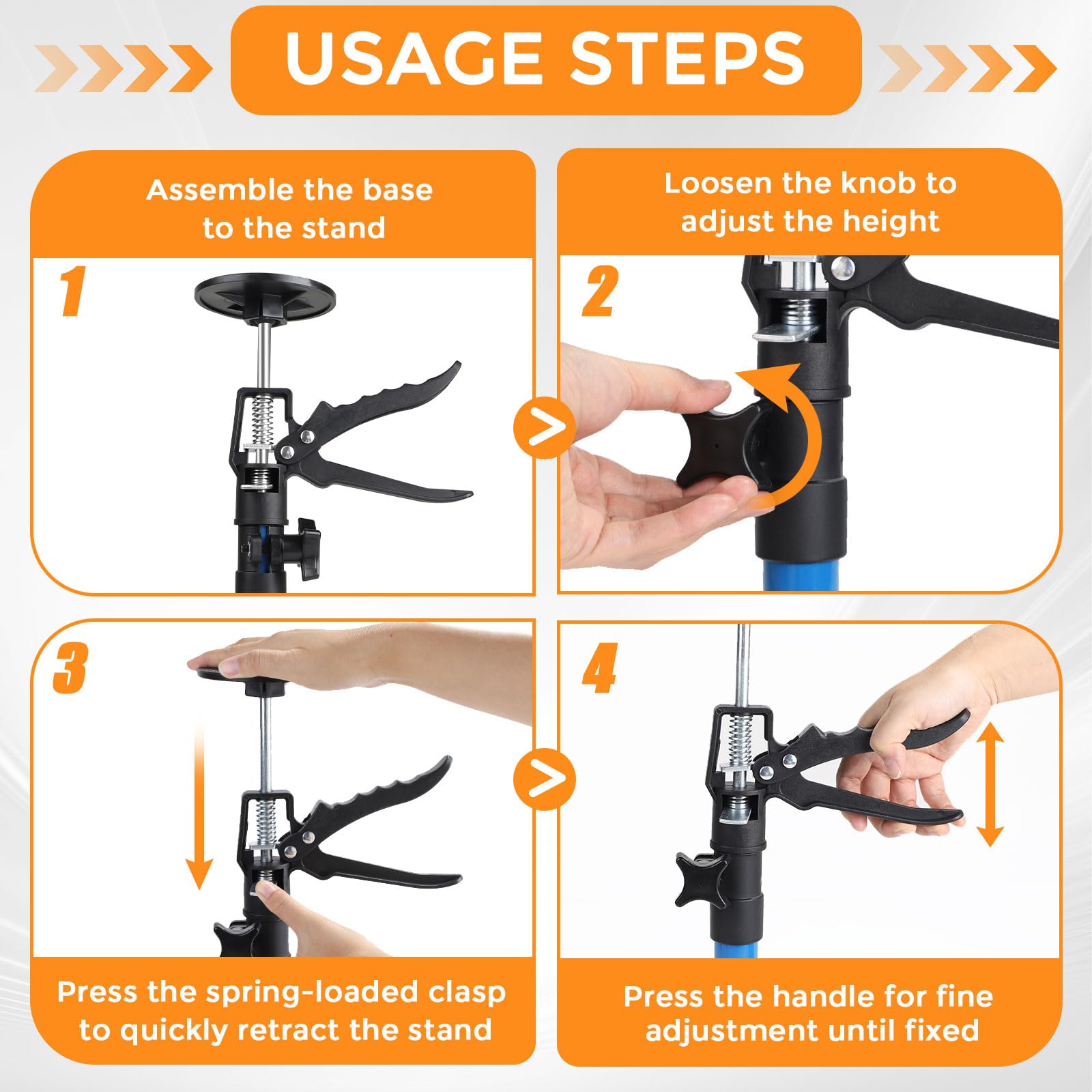 3 Piezas Puntal Telescopico, Puntales Extensibles Techo, Soporte Telescópico, Puntal Expansión, Capacidad de peso 40KG, Estiramiento 30-59 cm, para Apoyar Marcos de Puertas, Armarios