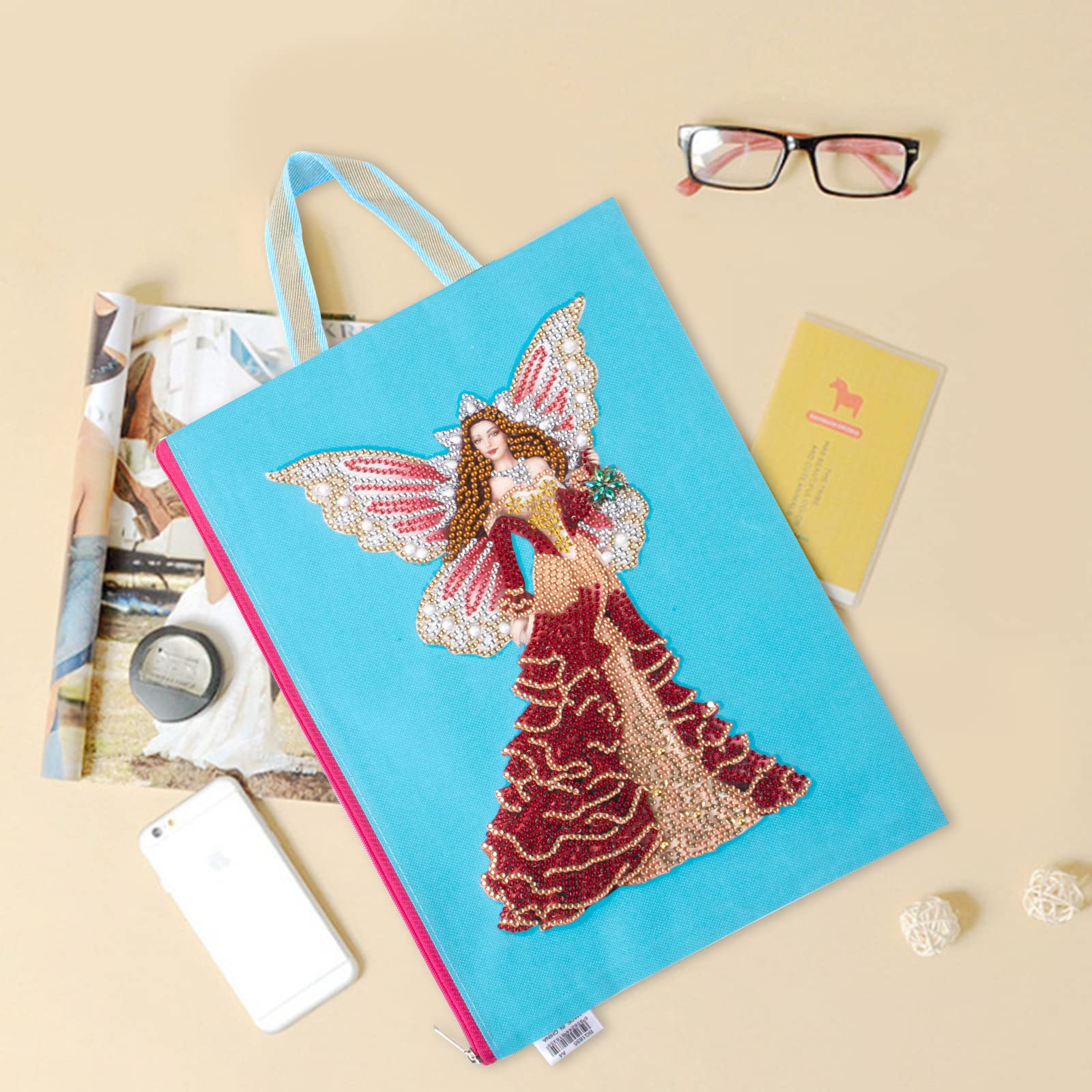 Pochette Cosmétique DIY Peinture Diamant 5D - Sac à Strass Avec Fermeture éclair, à Personnaliser, Pour Rangement Quotidien