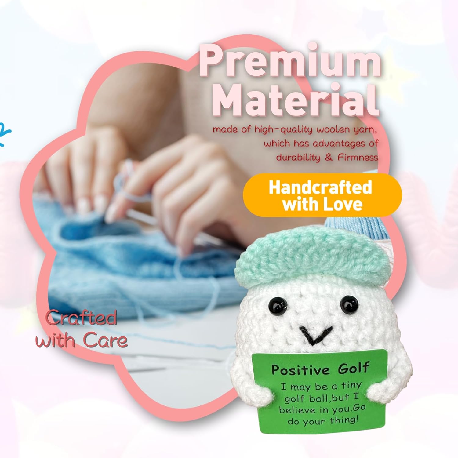 Golf Gifts for Men,Funny Positive Golf Ball Crochet Gag Gift,Emotional Support Presents for Men Women Golfers Dads Mom Fathers Day Christmas Halloween Golf Party Gifts Birthday Stuff - Image 3