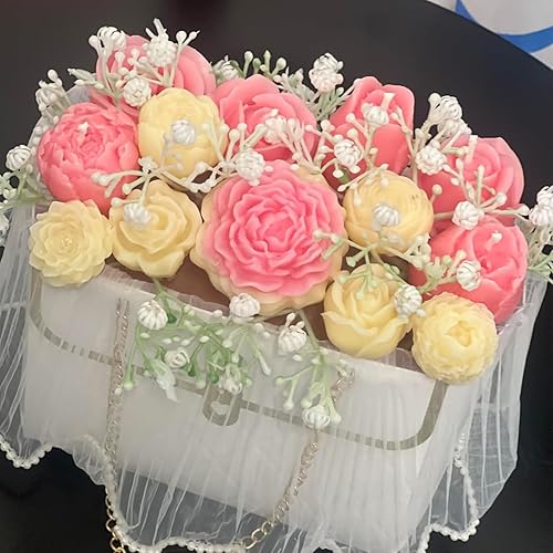 Miniatura 2 de EuTengHao Juego de moldes de silicona de peonía, molde de fundición de silicona de flores, molde de resina de rosa, fácil liberación, reutilizable