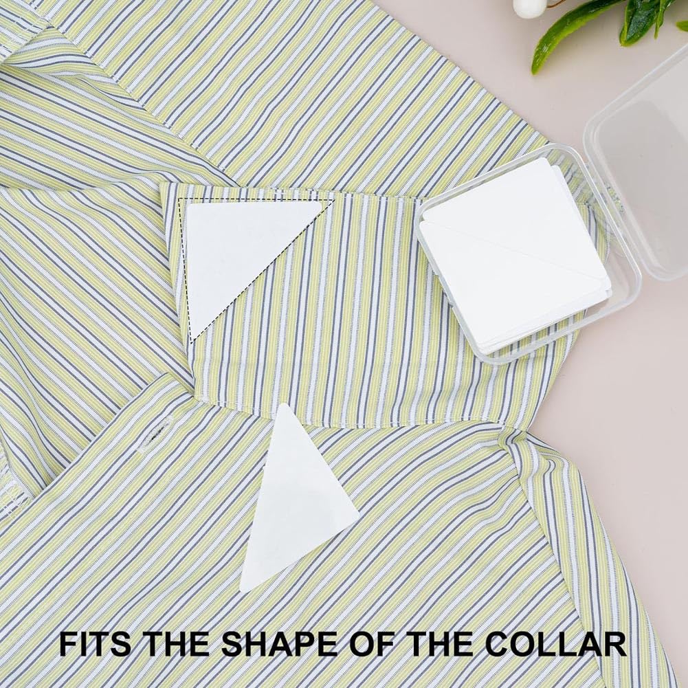 POFET 100 Pezzi Adesivi per Colletto per Camicia da Uomo Rinforzi per Colletto per Camicia Collare per Modellare Patch Sticke per Colletto di Camicia