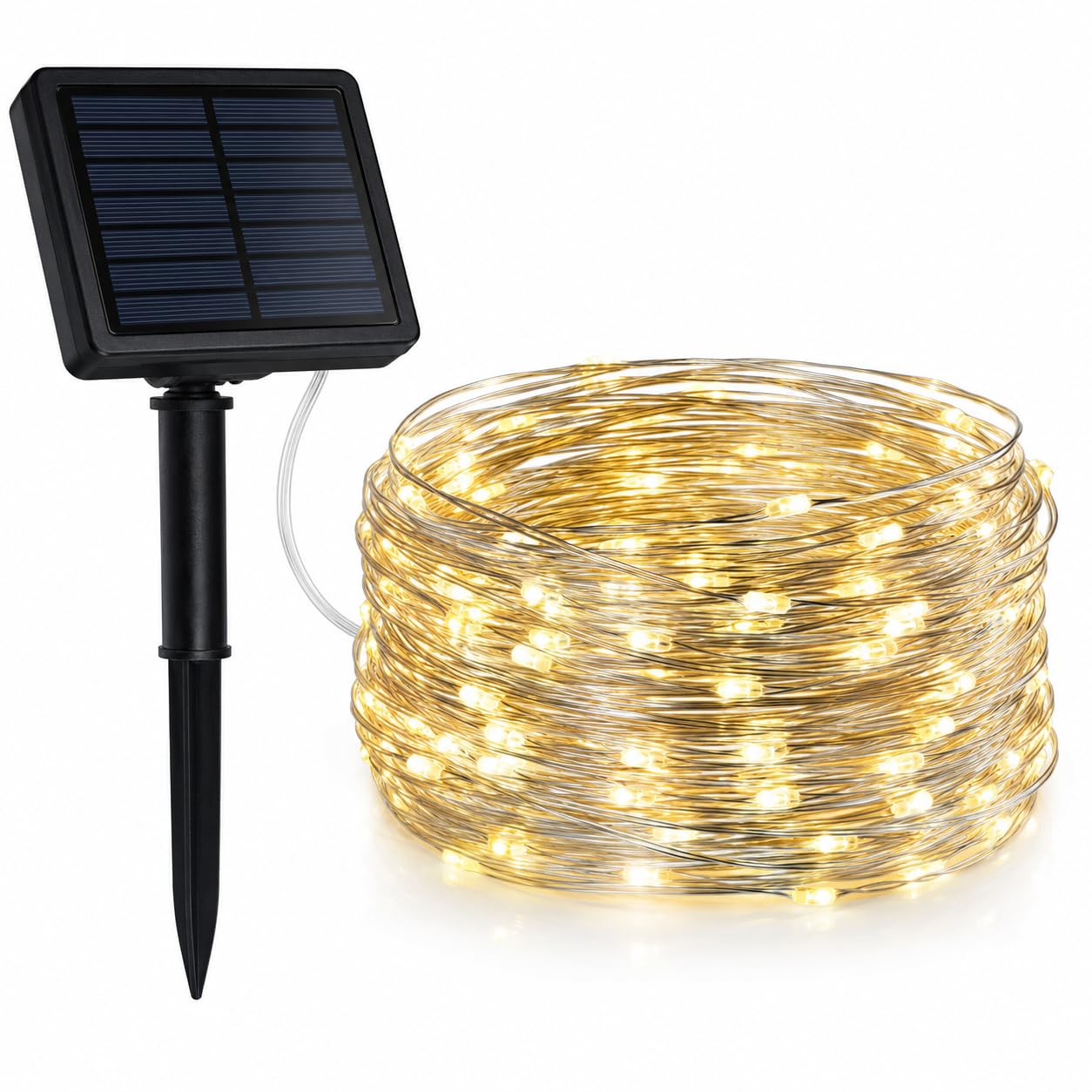 GrassWarehouse LED Solar Firefly String Lights Outdoor Garden Fairy Copper Wire LED Light (1)