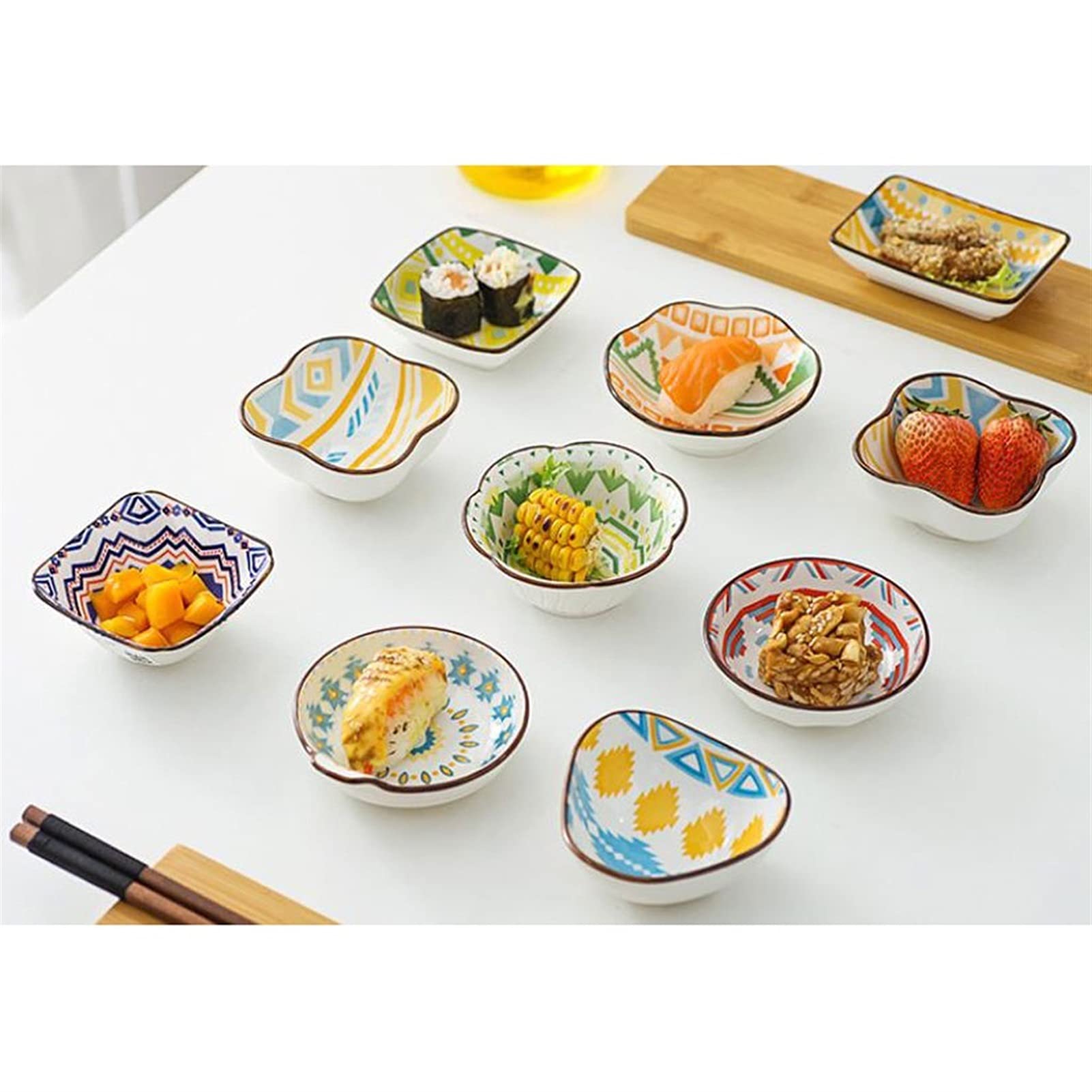 4-Zoll-Keramik-Saucenschalen-Set, Olivenöl-Dip-Schüssel, 4er-Set, Servieren von Soja für Ketchup, Essig