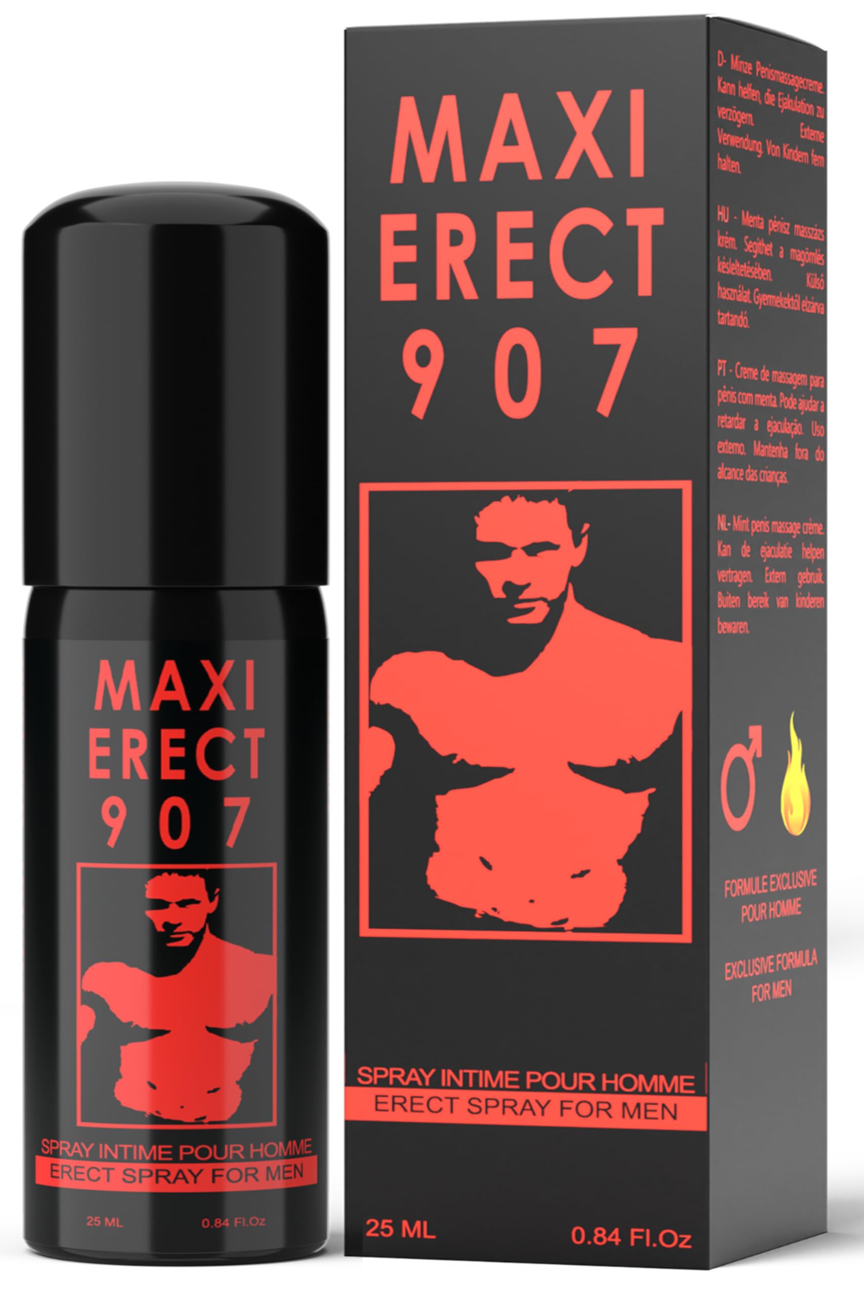 Maxi Erect 907 Erection Spray for Men Better Maximized Sensation Climax for Him 0.84fl oz / 25ml