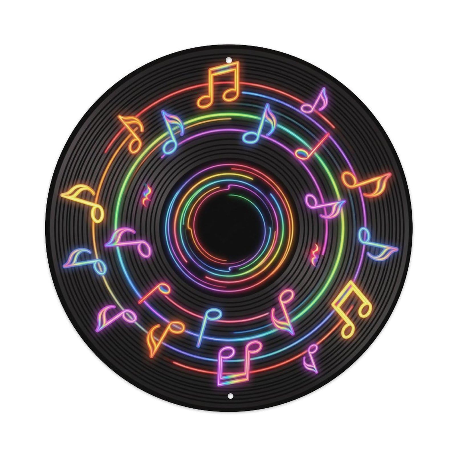 Colorful Music Vinyl Records Loop Rainbow Circle Metal Tin Sign