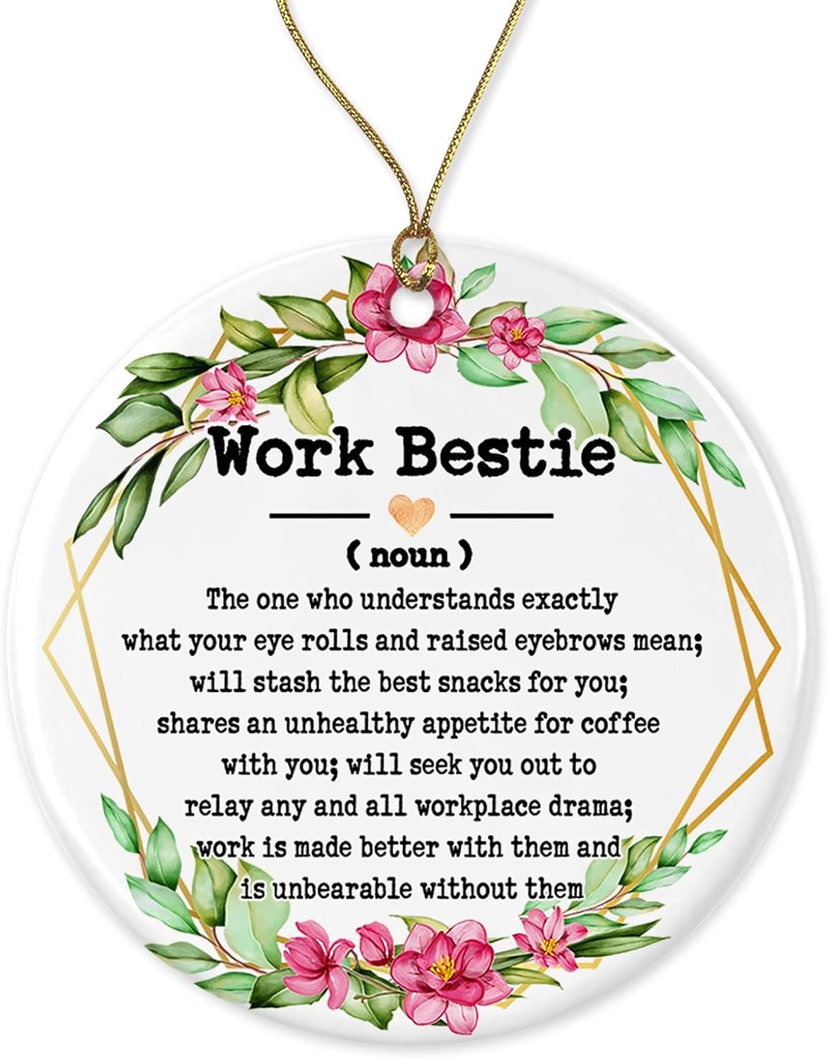 Work Bestie Noun Ornament Christmas Ornament for Work