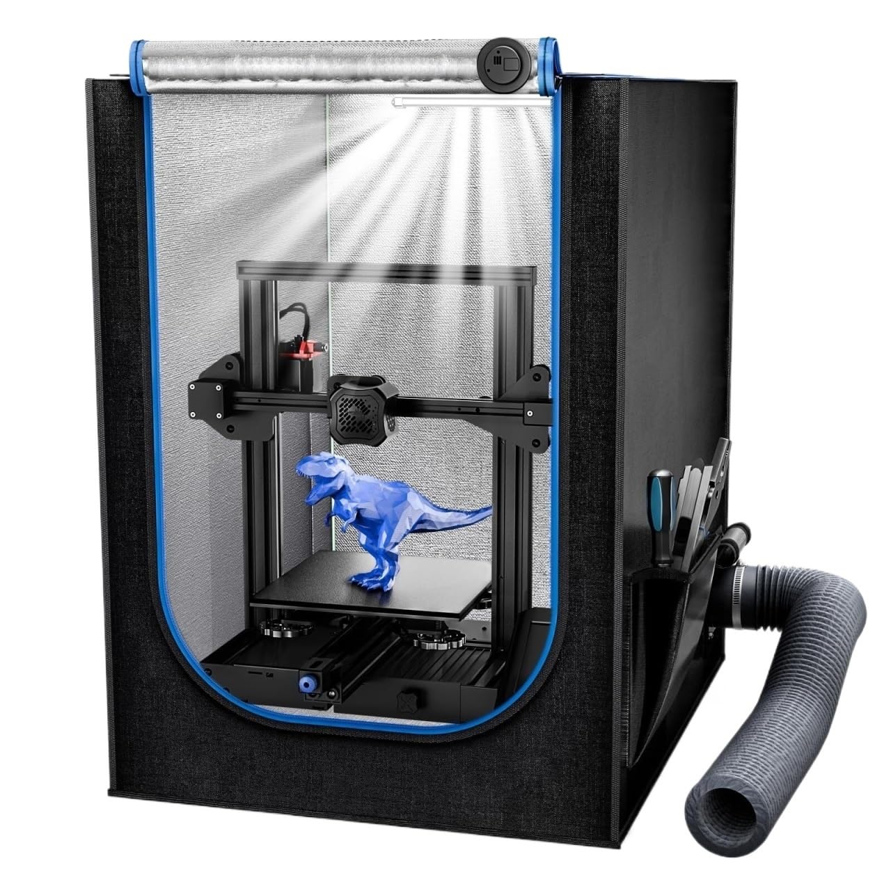 3D-Druckergehäuse mit LED, Thermo-Hygrometer und Belüftungsset