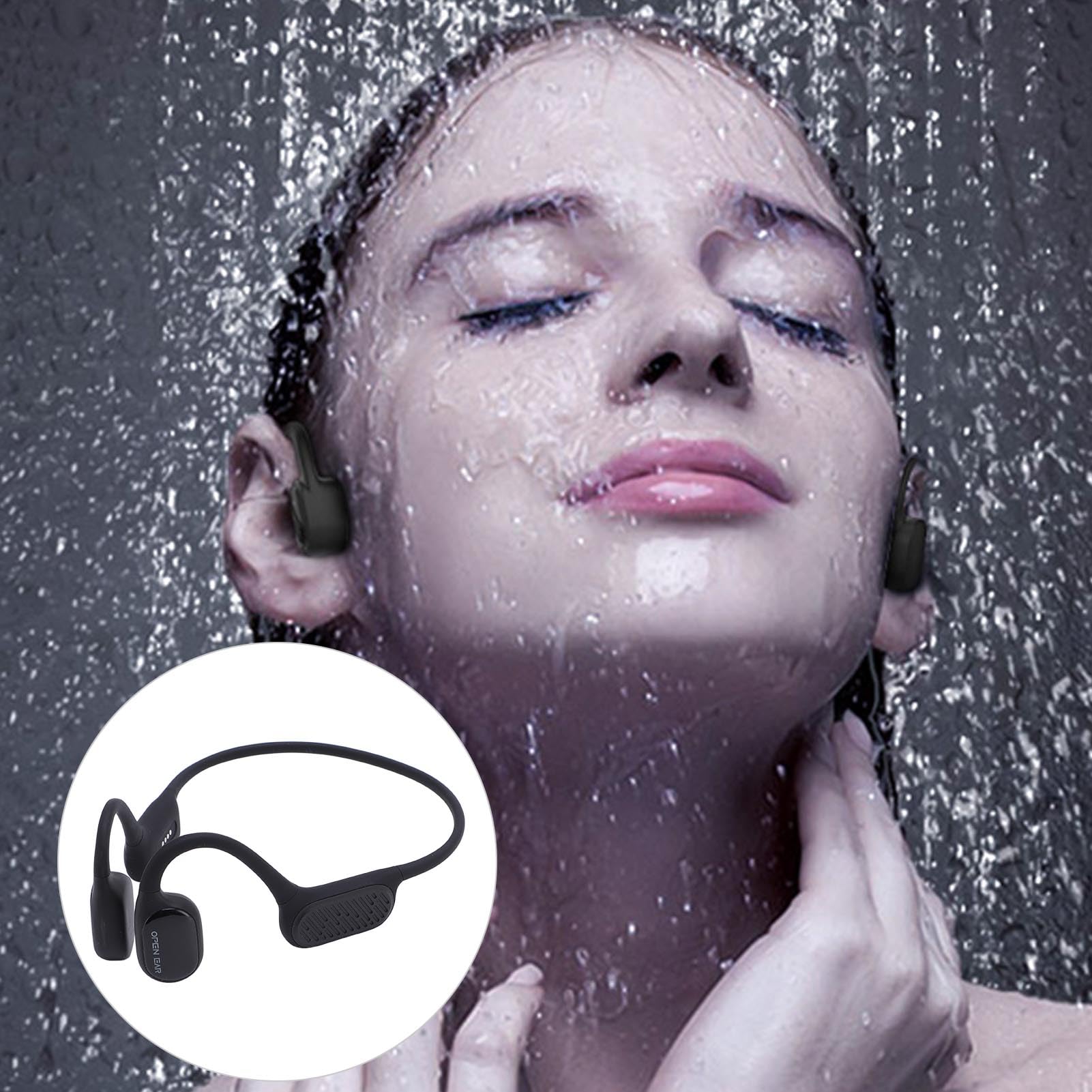 Topiky Słuchawki do Przewodzenia Kości Pływackiej, Bezprzewodowe Słuchawki Bluetooth, IPX8 Wodoodporny Zestaw Słuchawkowy Odtwarzacza Mp3, Podwodne Otwarte Słuchawki do Sportów,