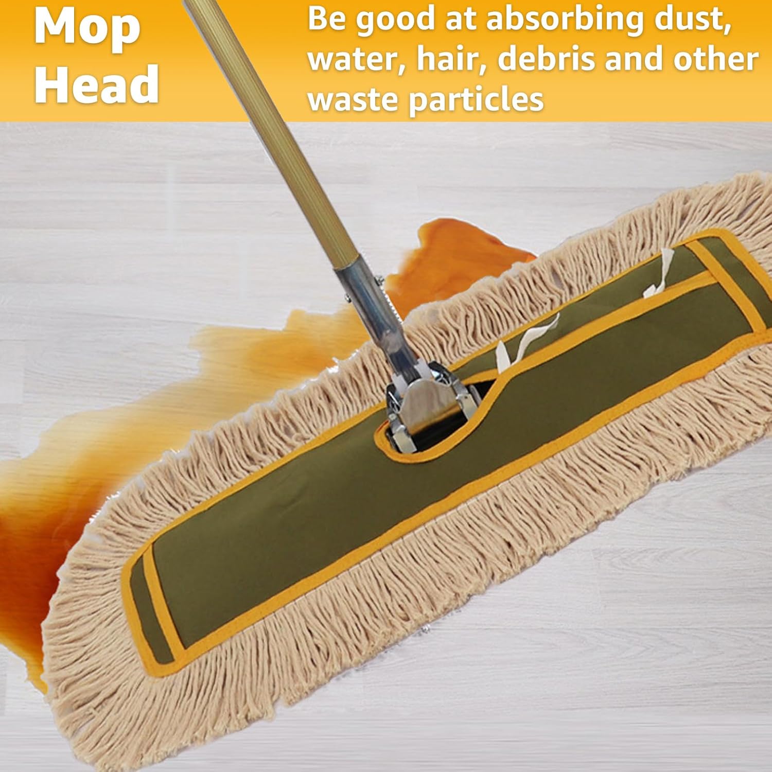 YAYODS 3 Pack Dust Mop Replacement Head, 36'' Dust Mops for Floor Cleaning Replacement Reusable Industrial Cotton Dust Mop Refill for Hardwood Floors, Ceramic, Marble, Tile