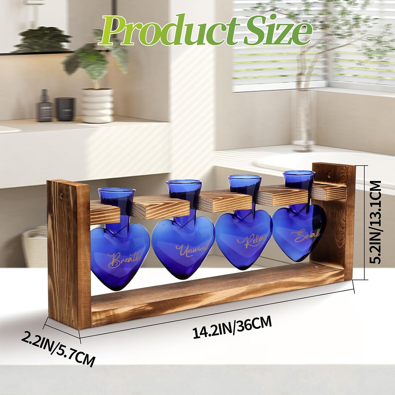 Plants Propagation Stations Plant Terrarium Kit for Bathroom Glass Planters for Indoor Plants Bathroom Decor Accessories - Relax Soak Unwind Breathe - Image 4