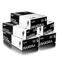 HANSKA 500 Guanti Monouso Nitrile Neri – Senza Polvere – Usa e Getta- Ambidestri – Non Sterili – Base di Gomma – Adatti per Ambiti Medici, Manipolazione degli Alimenti (500, S)