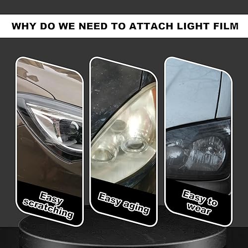 Miniatura 5 de Membrana de luz negra de 12 x 48 pulgadas para faros delanteros de automóvil, luz trasera, lámpara antiniebla, película protectora de embalaje de
