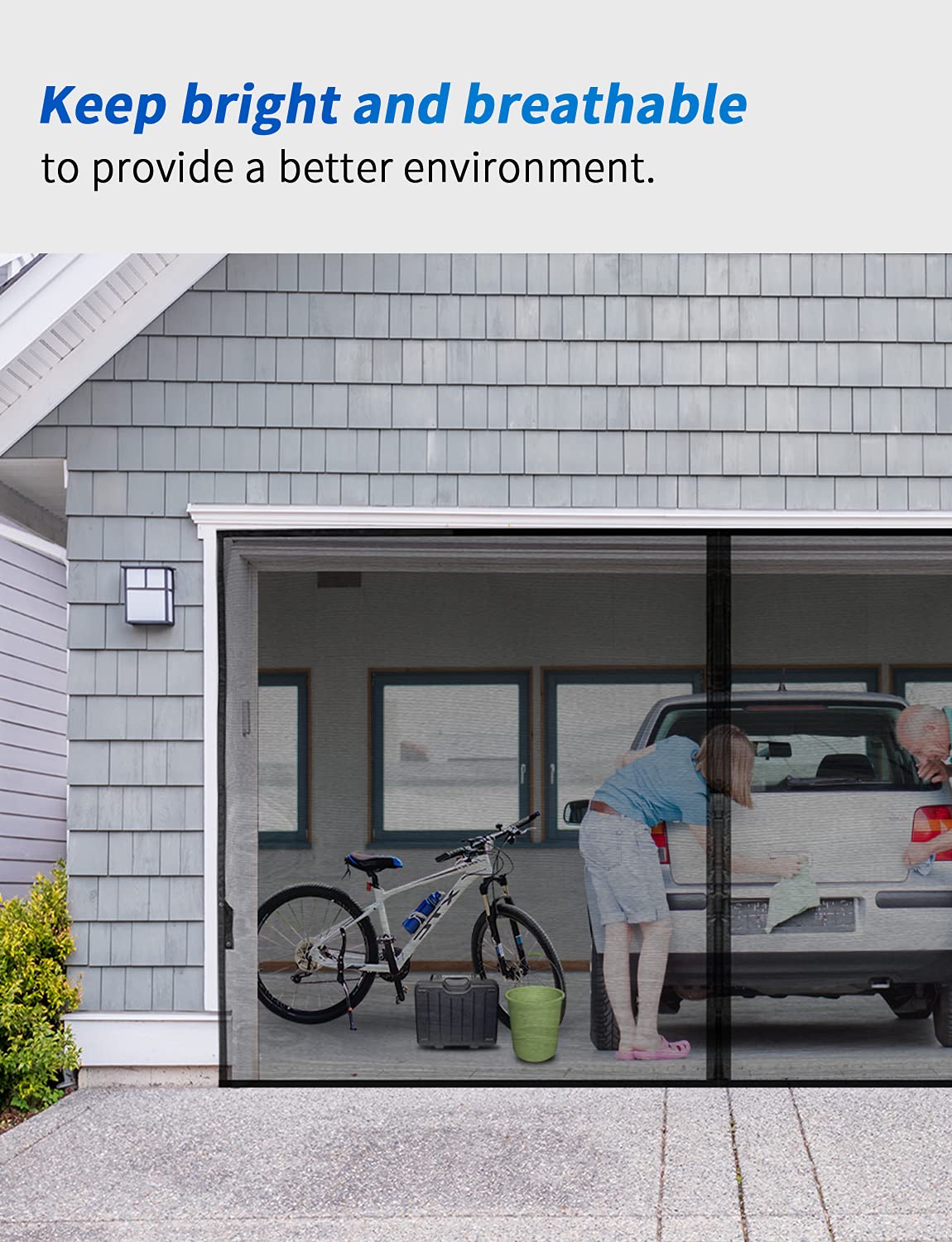 Buy Garage Door Screen for 1 Car 9x7FT, Screen Garage with