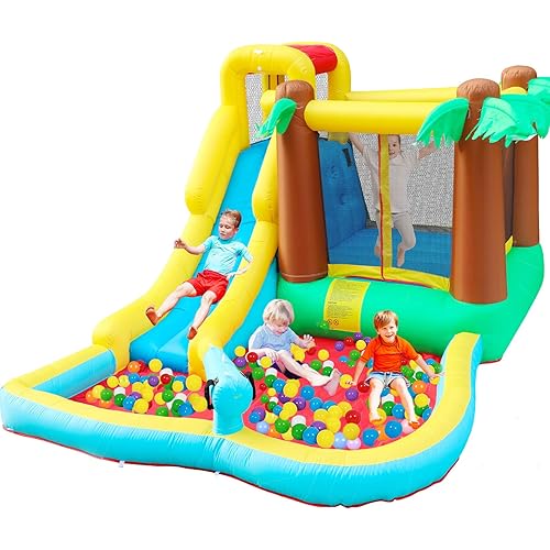 Doctor Dolphin Bounce House for Kids, Inflatable Indoor Bouncy House, Kids Bounce House with Slide, Inflatable Water Slide, Small Bounce House, Jump House for Dry and Wet Backyard(450W Blower Include)