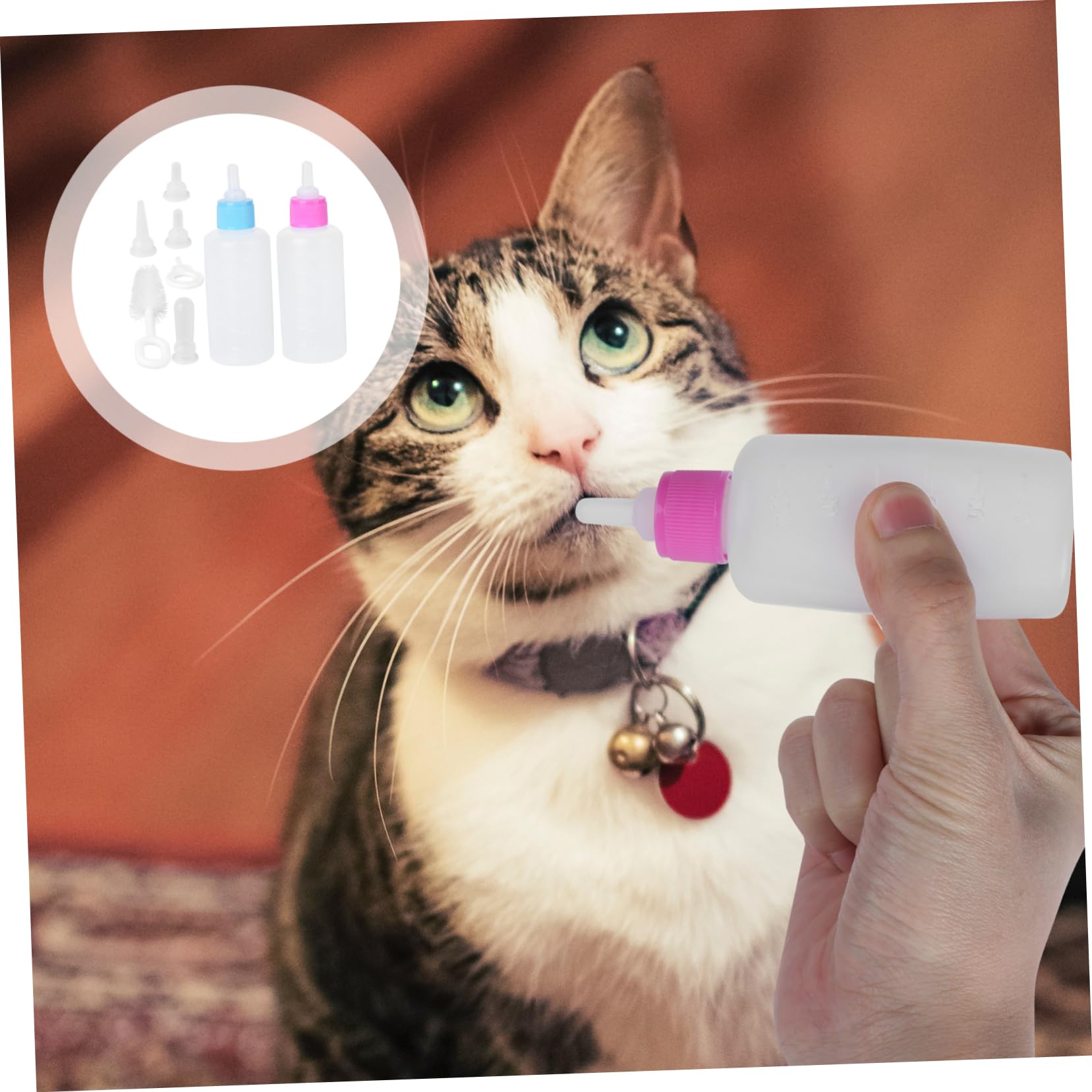 SEWOART 2Sets Pet Nursing Kit Milk Bottle for Puppies and Kittens Safe Material Portable Feeding Supply for Pets