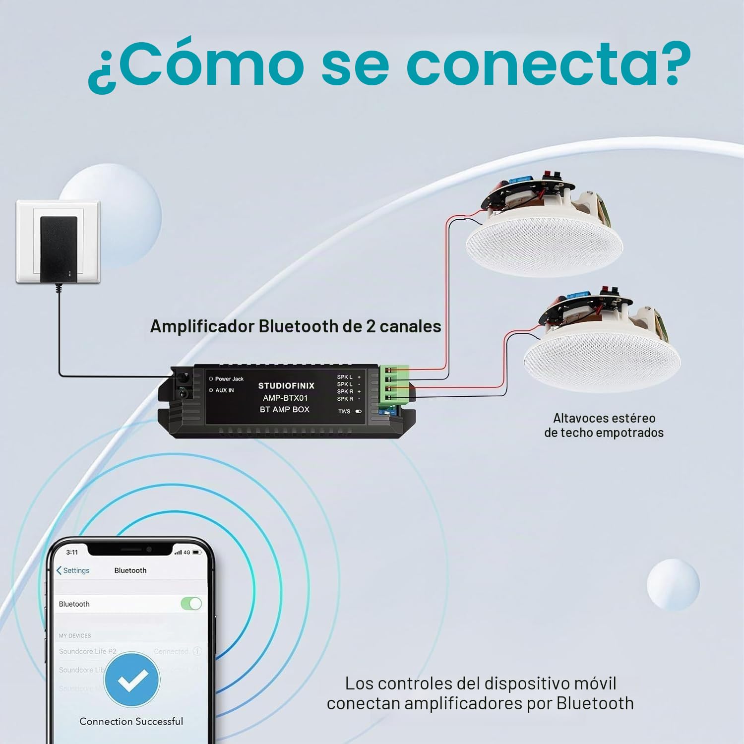 STUDIOFINIX Altavoces de techo Bluetooth de 6.5 pulgadas, 300 vatios, sistema de altavoces empotrados para el hogar, adecuado para interiores, cocina, cine en casa, dormitorio, oficina, patio cubierto