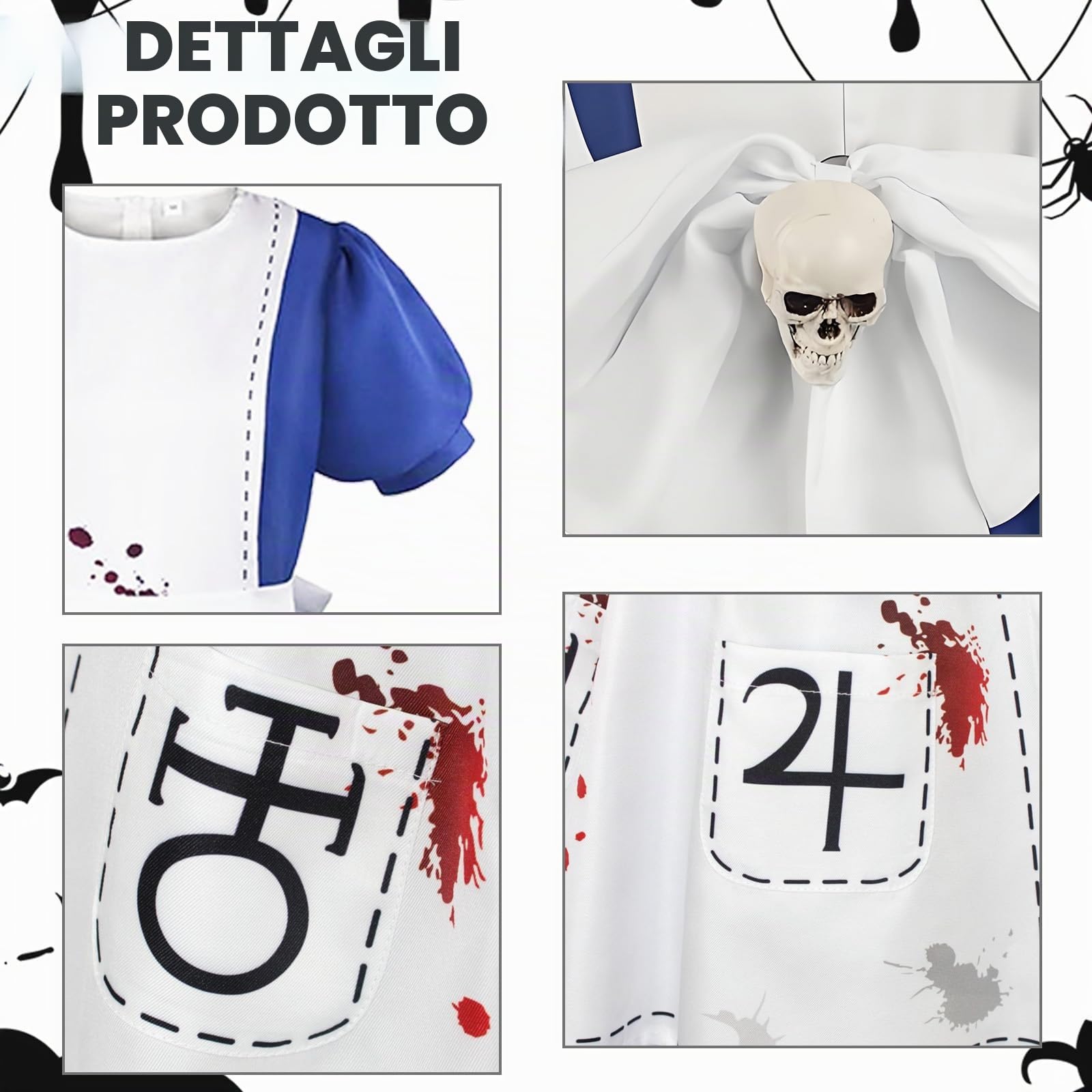 Alice Madness Returns Cosplay Maid Dress, Blue Maid Outfit Bloodstained, costume da cosplay da donna, costume classico cosplay alice, costume da carnevale da donna, Halloween Party