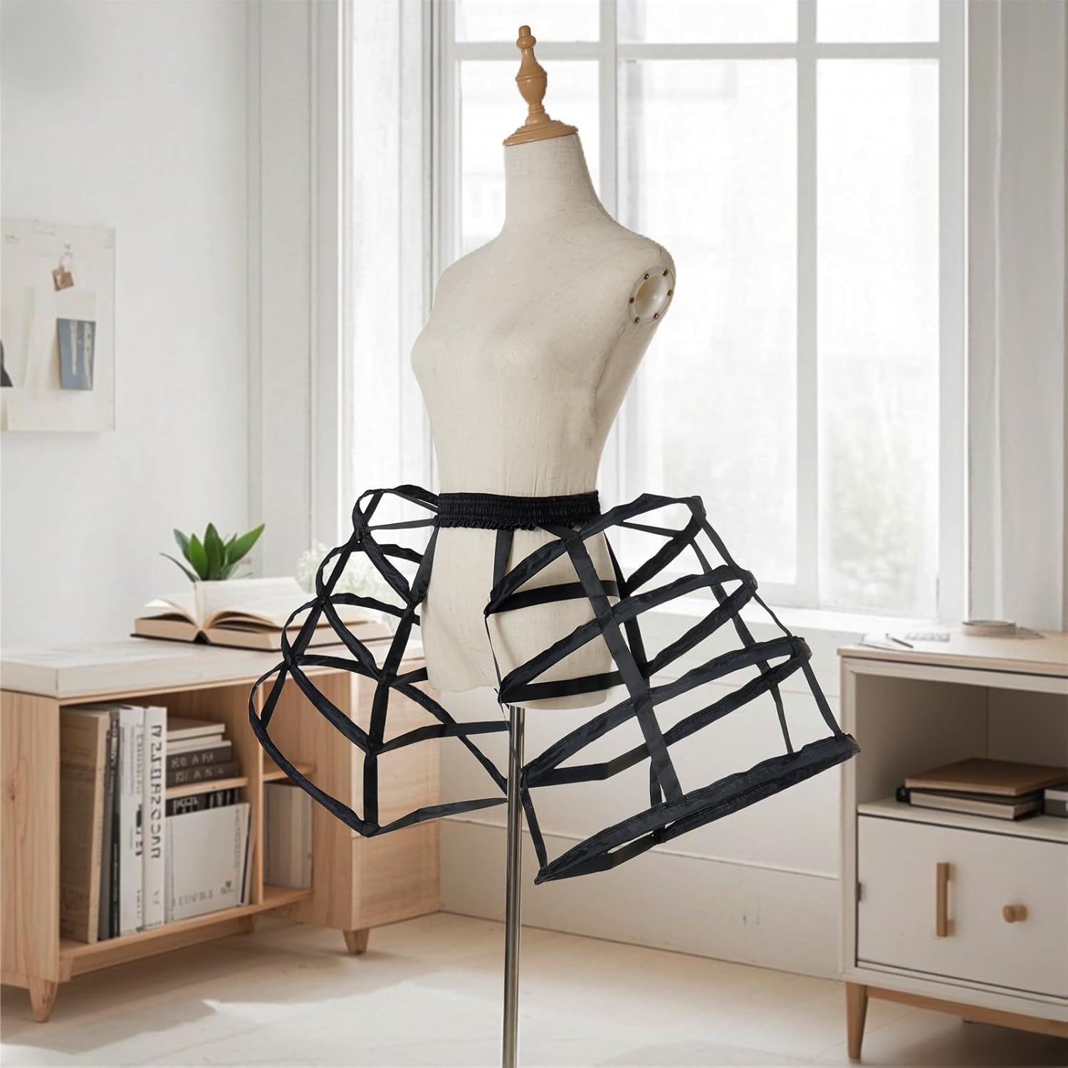 Bustle Cage Skirt Pannier Petticoat Crinoline Hoop Skirt for Womens Victorian Rococo Rennasaince Dress - Image 2