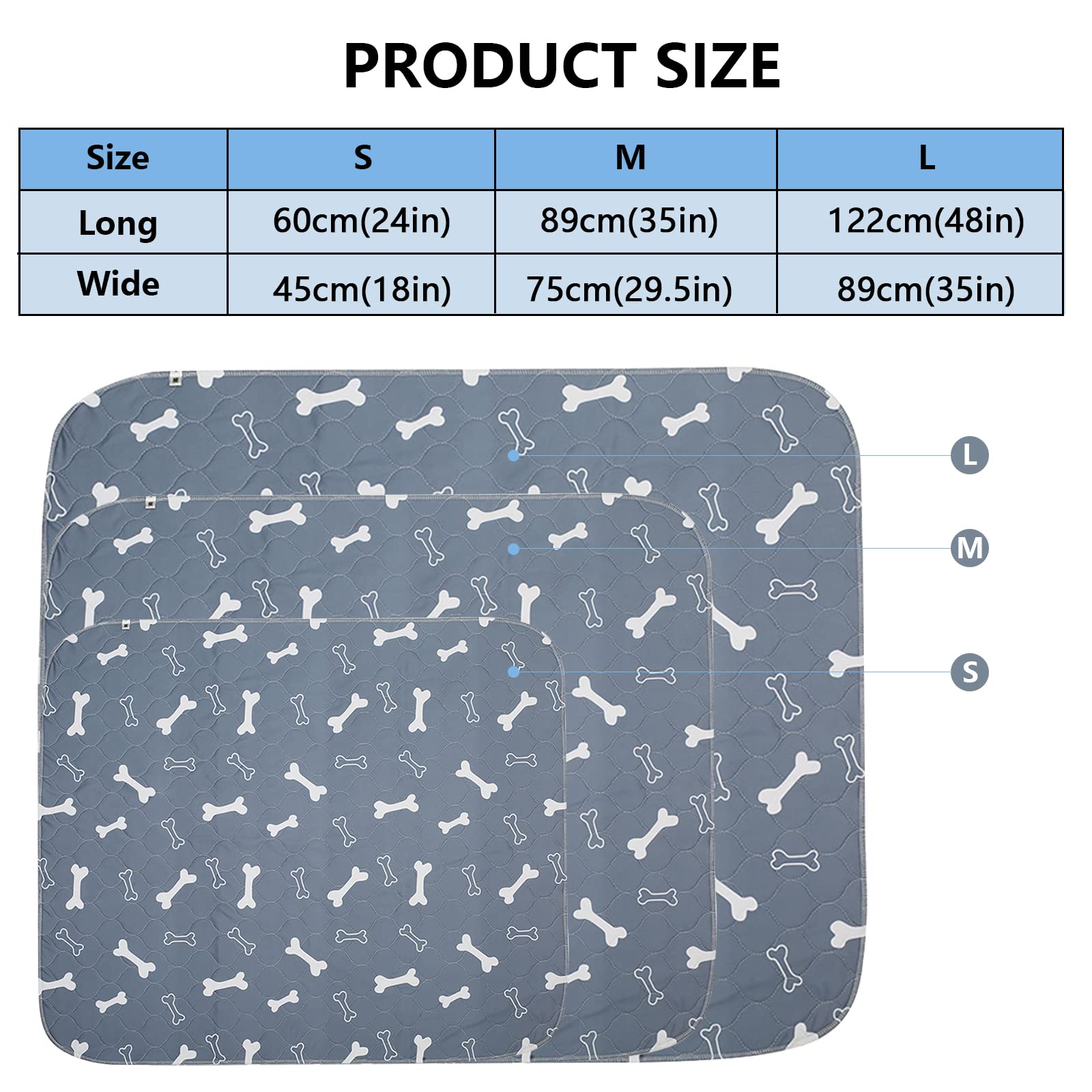 Geyecete Lot de 4 Tapis educateur pour Chien et Chiot, Tapis propreté pour animaux, lavables,Réutilisables,Super absorbant, Pee Pad Anti-fuites,Antidérapants, alèse Pour Chat et Chien-S-Gris-4 pièces