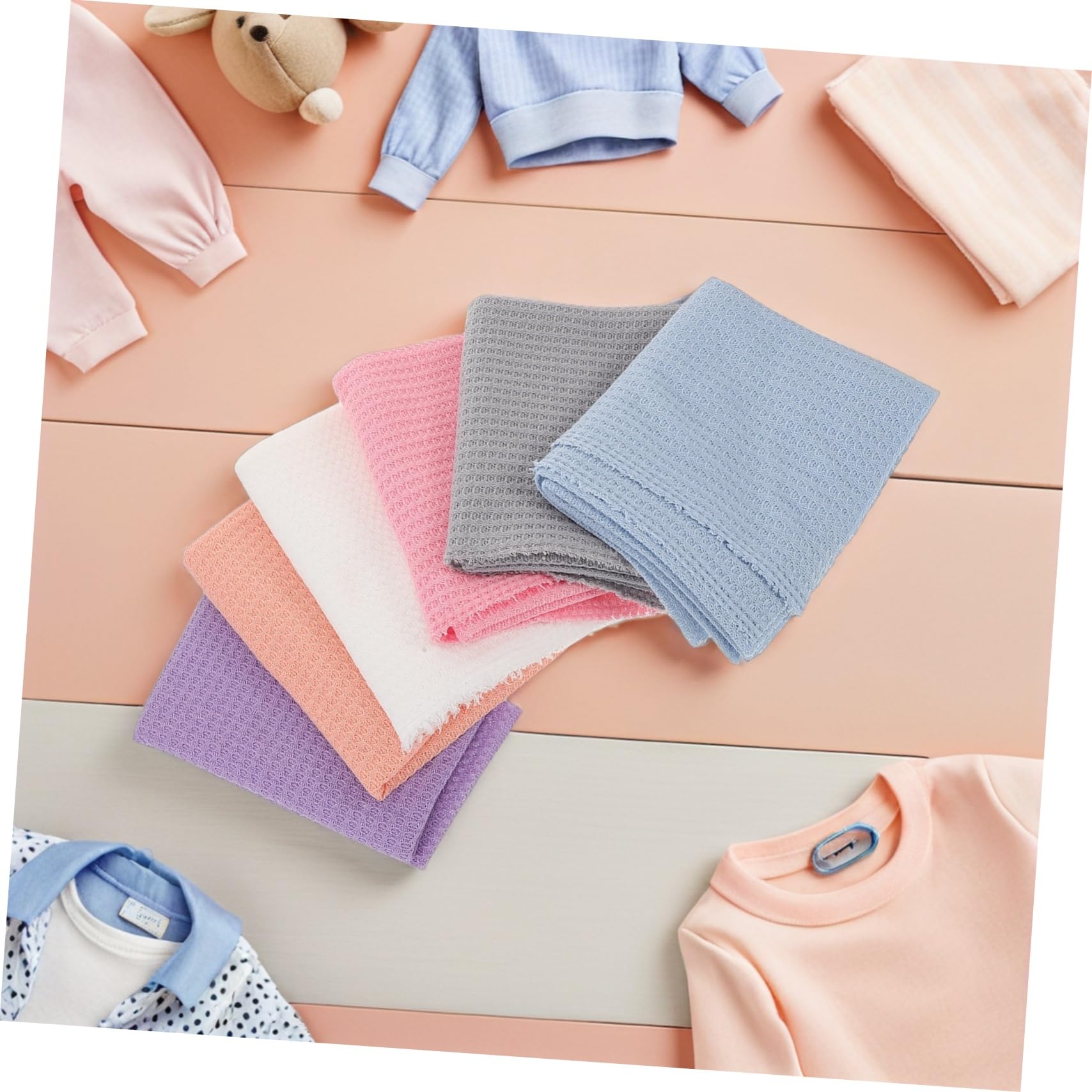 Kisangel 6 Piezas Mantas Envolventes para Niña Elásticas para Recién Nacido Mantas Sólidas para Fotografía Infantil para Niñas Accesorios Esenciales para Sesión Fotográfica