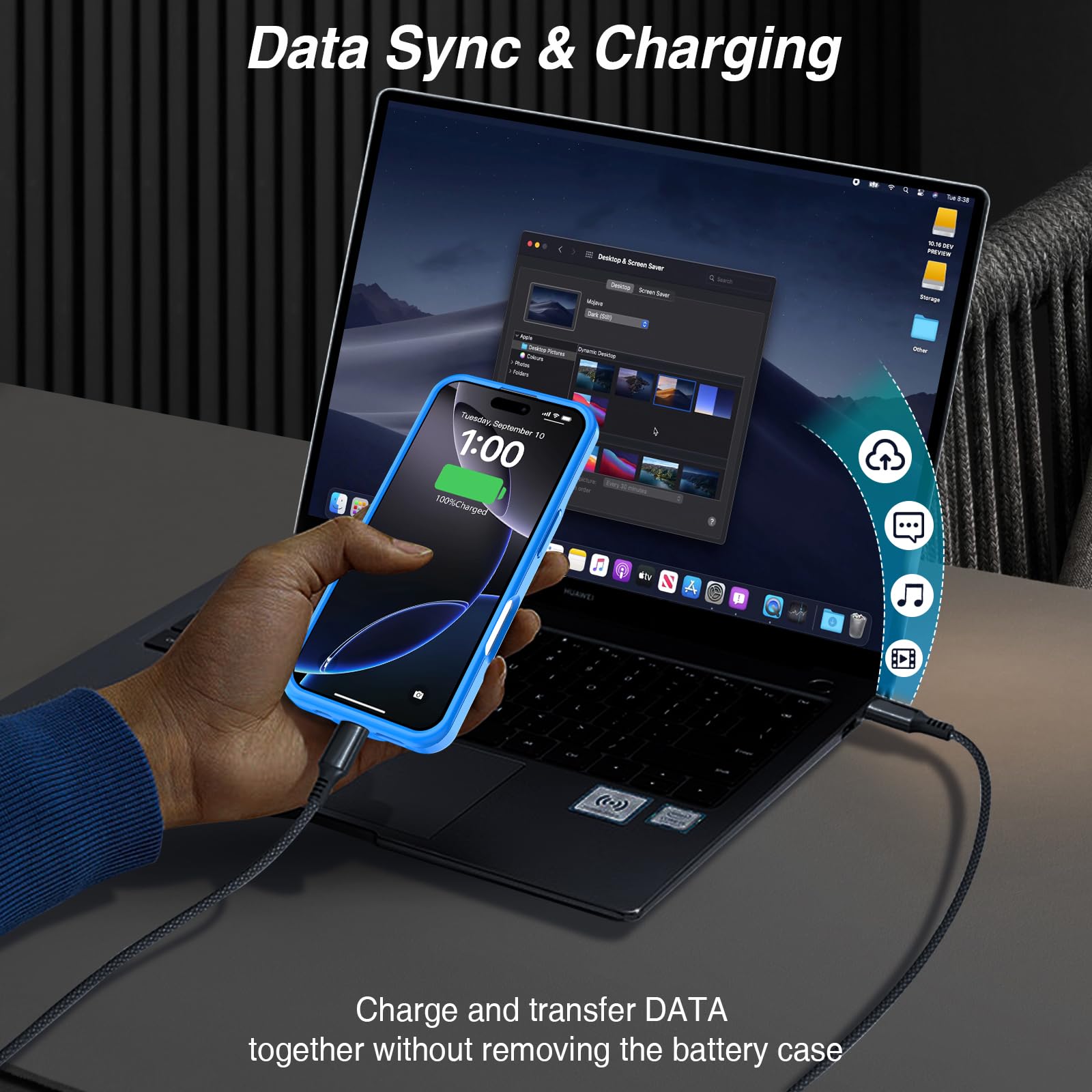 GIN FOXI Battery Case For IPhone 17 Pro, Charging Case Charger 8500mAh