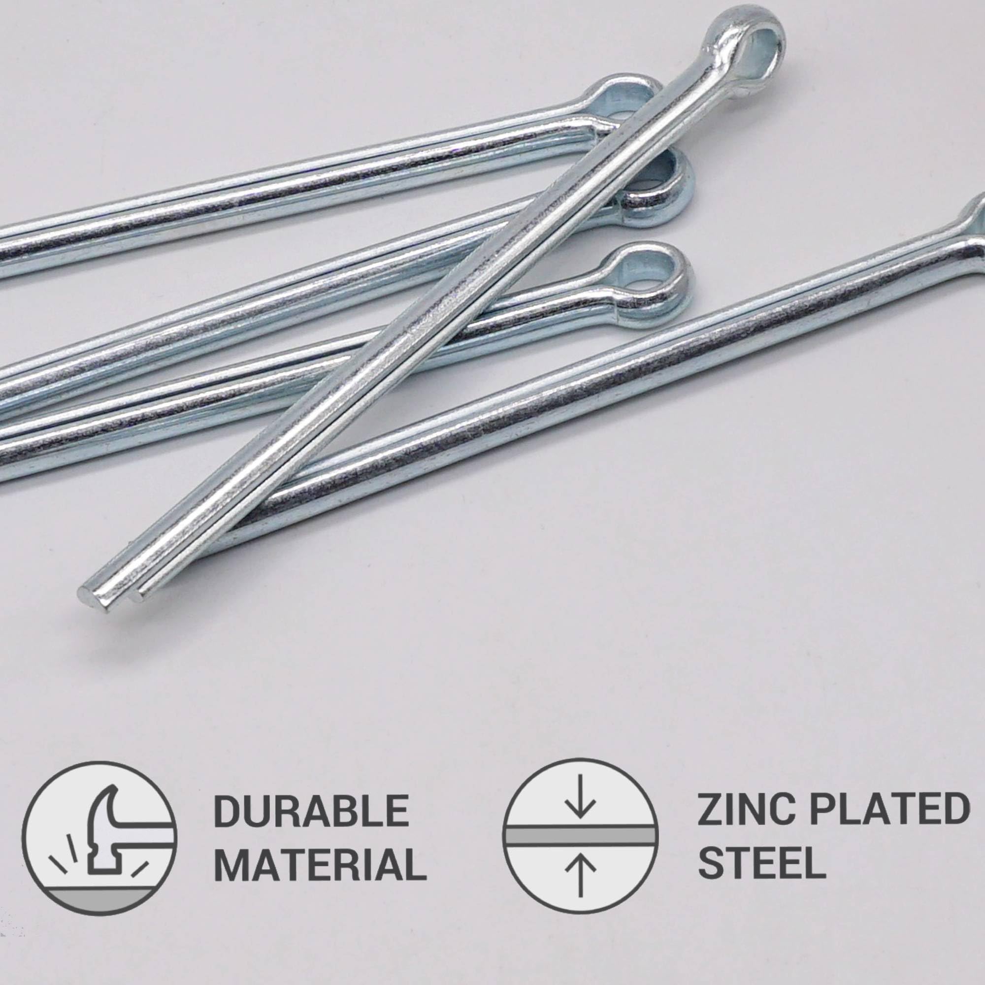 SKIR'CO (8 pcs) Zinc Plated Steel Cotter Pins 8 x 125 mm, Split Pins, DIN 94, Metal Cotter Pins - Image 3