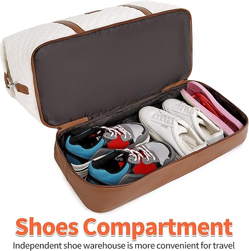 Miniatura 7 de Bolsa de fin de semana, bolsa de viaje grande para mujer, bolsa de mano con compartimento para zapatos y bolsas de artículos de tocador, bolsas de