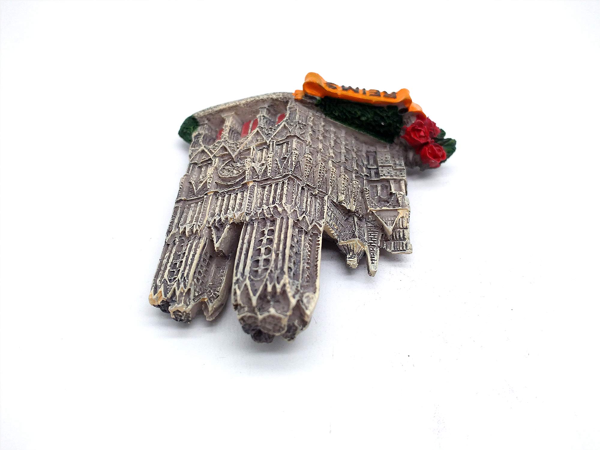 Aimant Frigo 3D Cathédrale De Reims - Souvenir Déco France, Résine Main, 7x7.5 Cm - Cadeau Décoration Cuisine