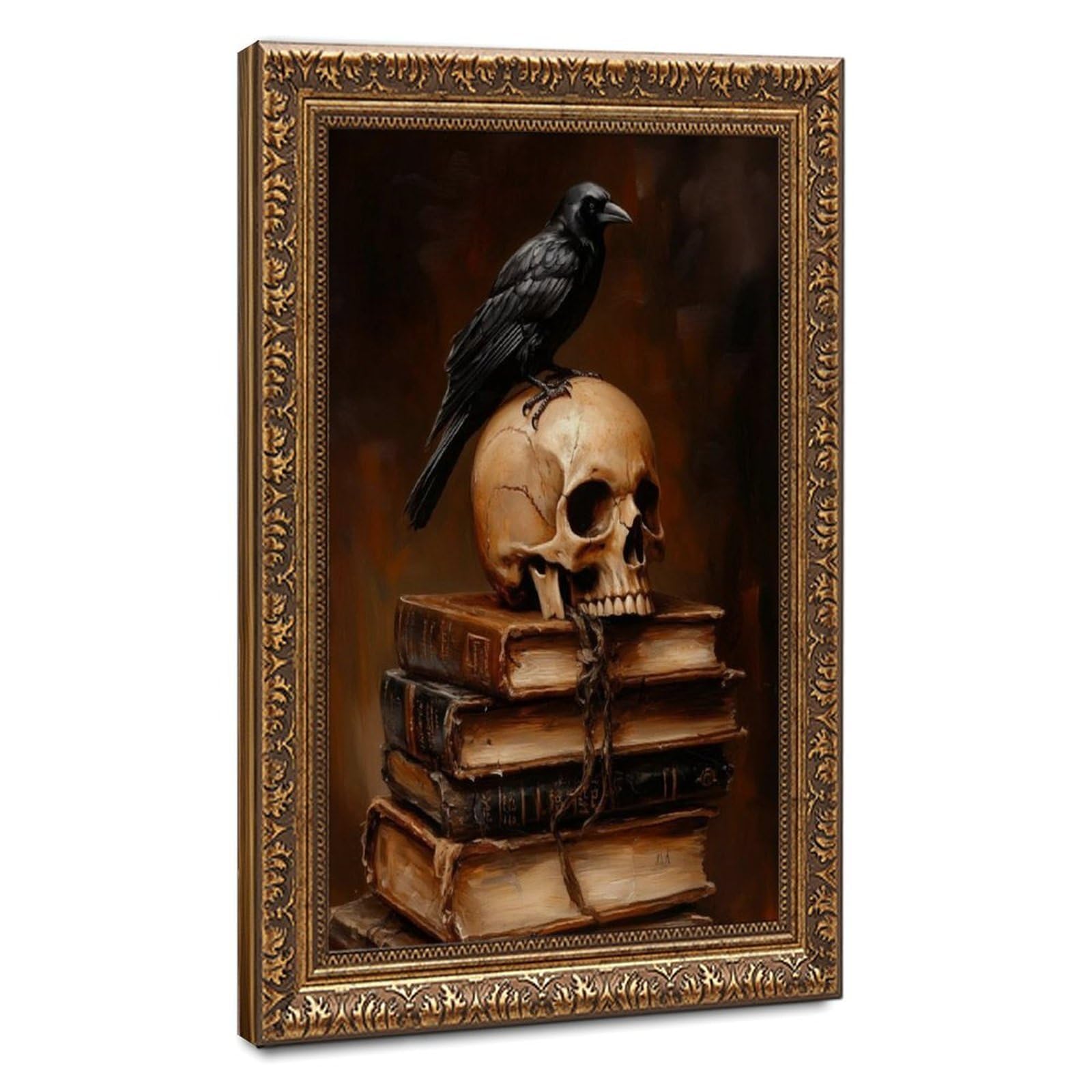 Dark Academia Bibliothekskunst, Vintage-Stil, dunkle Romantik, Dekoration, Leinwand, Poster, Schlafzimmer, Dekoration, Landschaft, Büro, Raumdekoration, Geschenk, 50,8 cm L x 76,2 cm B