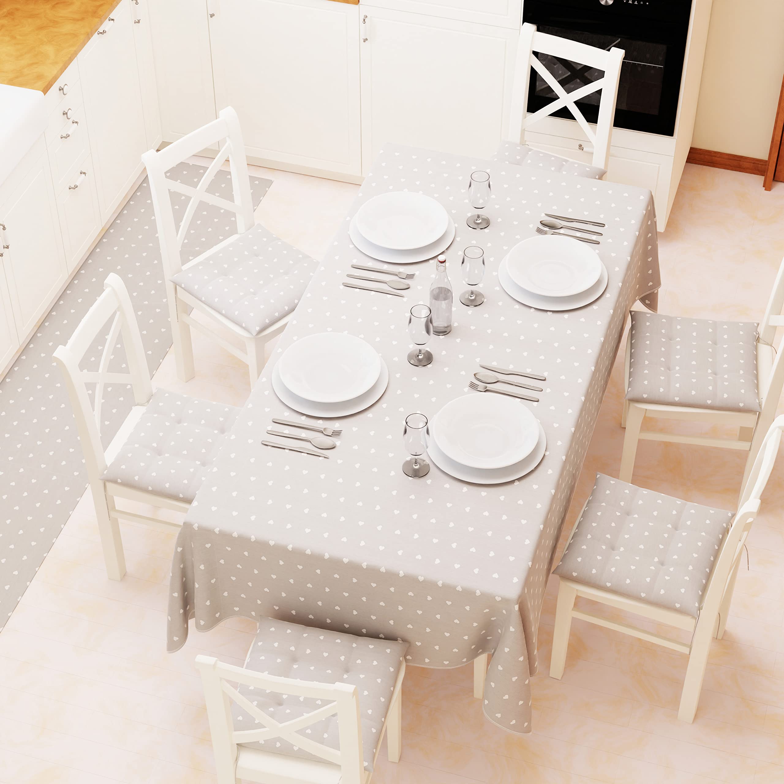 PETTI Artigiani Italiani - Kitchen Rug Runner Kitchen Non-Slip and Washable 52 x 100 cm Design Hearts Grey 100% Made in Italy - Image 3
