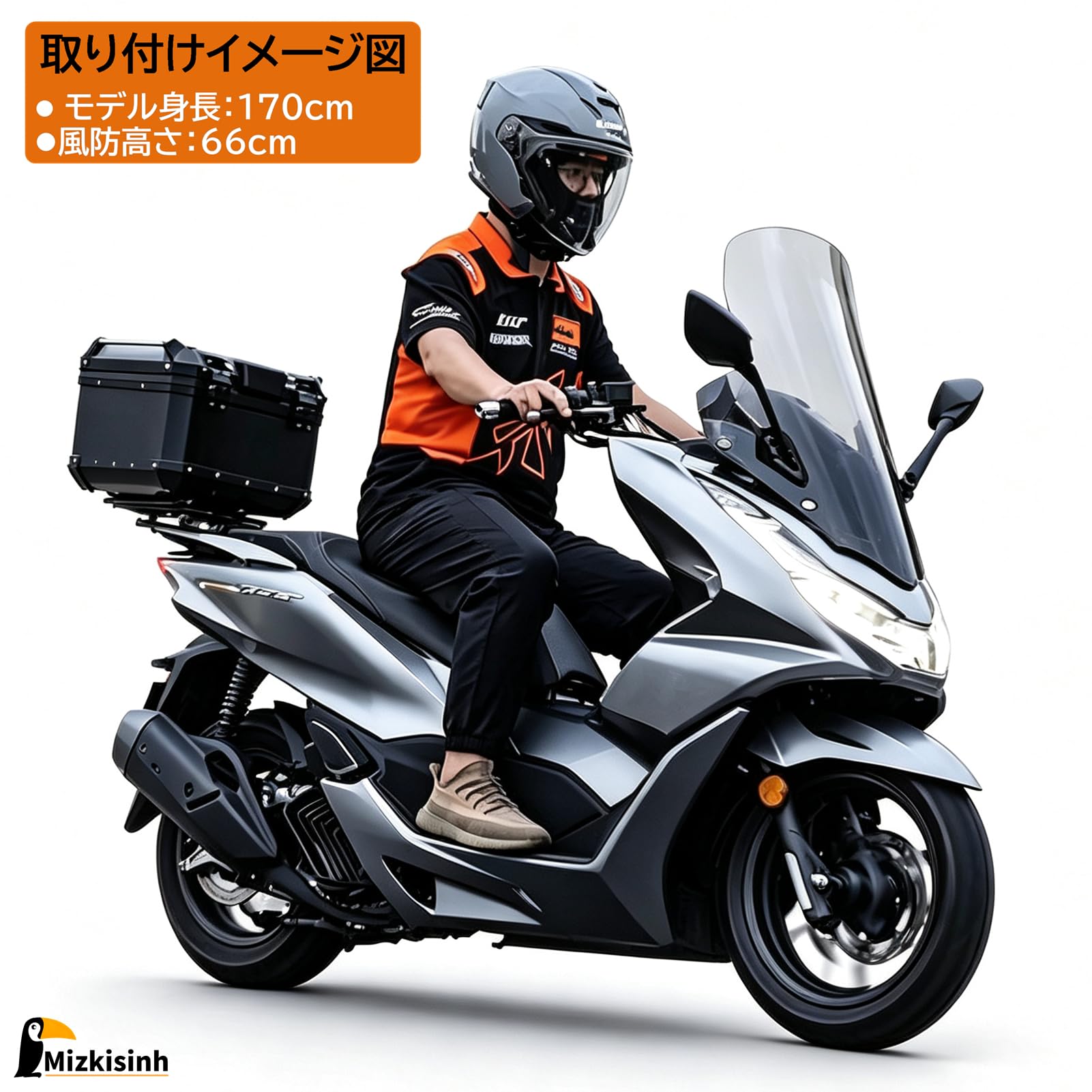 Amazon | PCX125/160/e:HEV(21-24年モデル)用 ウインドロングシールド