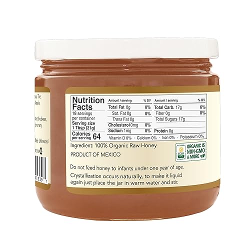 Miniatura 2 de Kevala Miel de oaxaca cruda orgánica, sin OMG, maceta de néctar natural, certificado Kosher, pura, sin conservantes, sin refinar, tarro de vidrio,