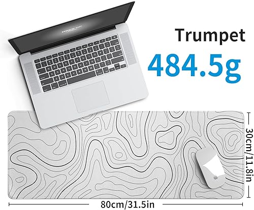 Miniatura 10 de Alfombrilla de mouse japonesa para juegos de olas marinas, color negro, grande, alfombrilla de mouse extendida de 31.5 x 11.8 pulgadas, 0.118 in de