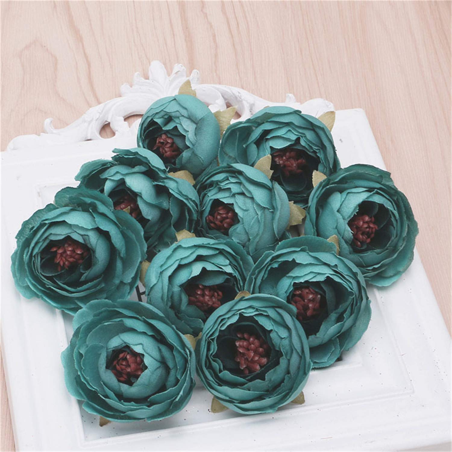 Peacock Blue Silk Flowers