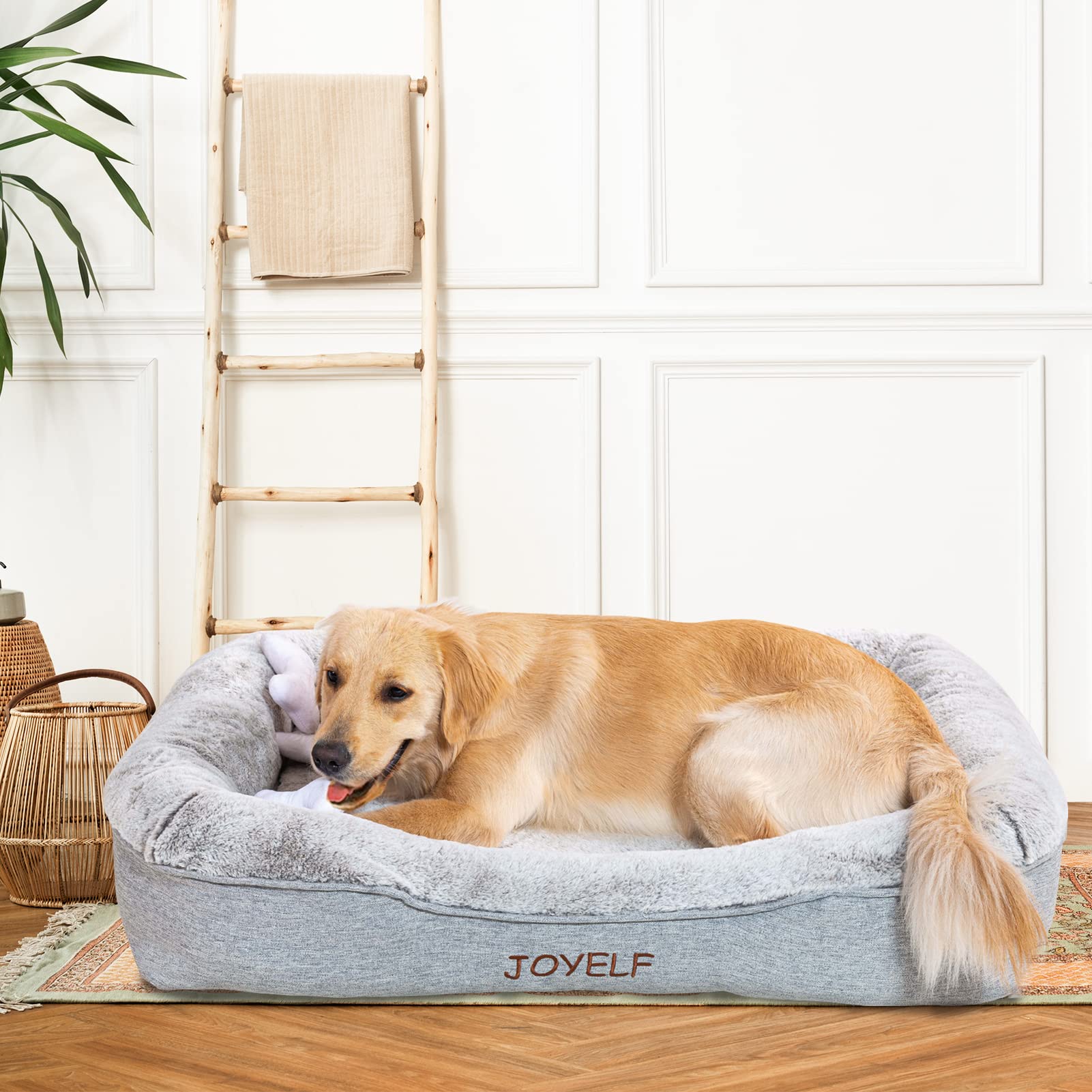 JOYELF Memory Foam Cama Ortopédica Pequeña para Perros con Funda Lavable, Diseño Independiente con Forro Impermeable Gratis Incluido