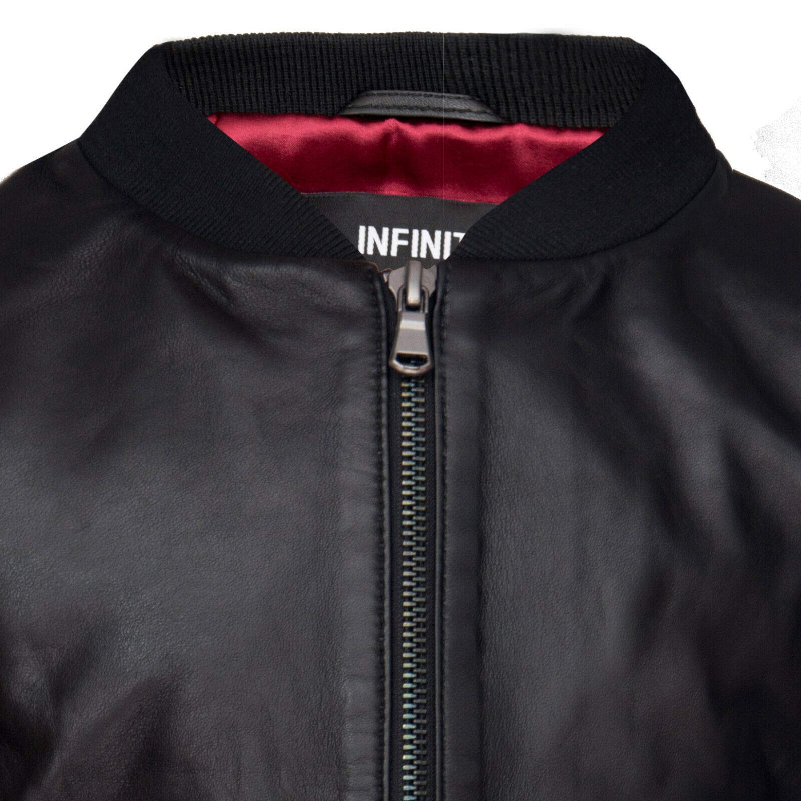 Infinity Leather Giubbotto Bomber in Pelle da Baseball per Bambini Unisex da Ragazzi (1-13 Anni)