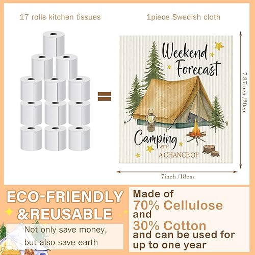 Miniatura 9 de 6 paños de cocina suecos de otoño, paños de cocina de Acción de Gracias, paños de limpieza de esponja reutilizables, paños de limpieza absorbentes,